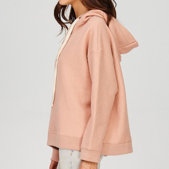 Exaggerated Lace Up Boxy Oversized Fleece Hoodie - Picture 3 of 4